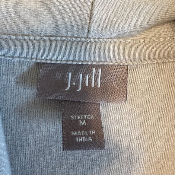 J. Jill Womens Light Gray Open Front Cardigan Sweater With Pockets Size Medium - Picture 6 of 8